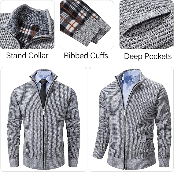 Men’s cardigan zipper knitted sweater